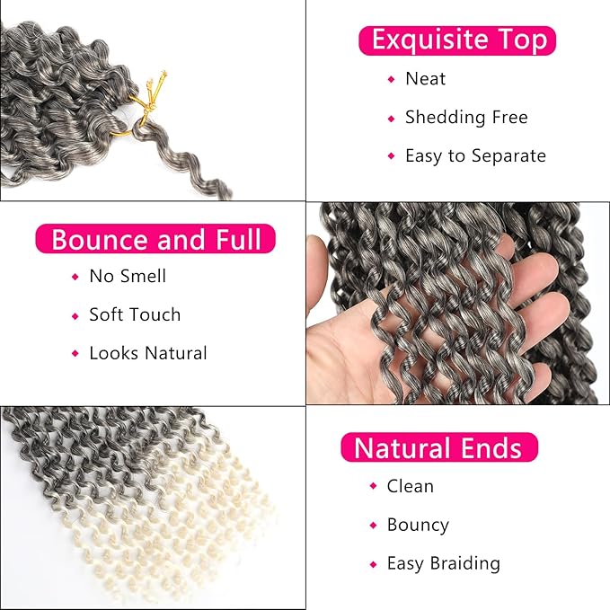 Ombre Blonde Passion Twist Hair, 18 Inch 7 Packs Water Wave Crochet Hair, Curly Wrap Braiding Hair For Passion Twist Crochet Hair/Butterfly Locs/Spring Twist Crochet Braids Hair Twist(18in,4/613#)