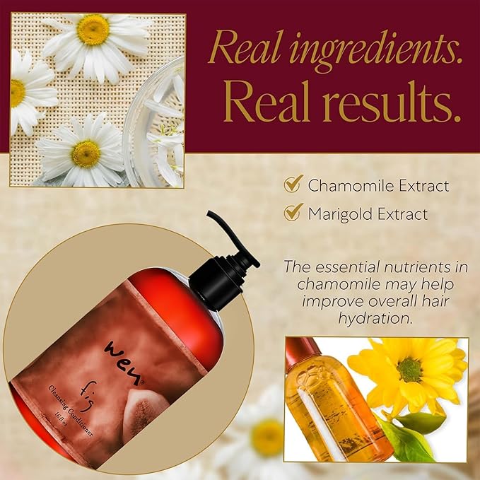 WEN by Chaz Dean Cleansing Conditioner - Shampoo & Conditioner Cowash for Fine or Curly Hair, Co Wash with Rosemary Oil - Fig, 16 Fl Oz (Pack of 1)