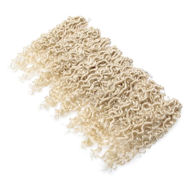 Goddess Locs Crochet Hair 10Inch 8Packs Pre-looped Short River Locs Curly Faux locs Crochet Hair Hippie Locs Bohemian Locs Crochet Braids (613, 10inch(Pack of 8))