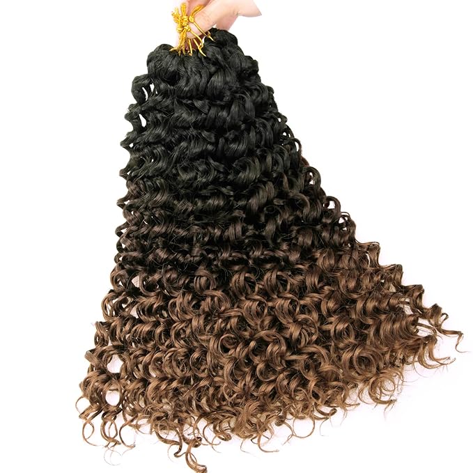YXCHERISHAIR 8 Packs Curly Crochet Hair GoGo Curl Crochet hair for Black Women Deep Wave Braiding hair,Synthetic Bohemian Crochet Braid Water Wave Crochet hair Extensions (OT430, 18inch)