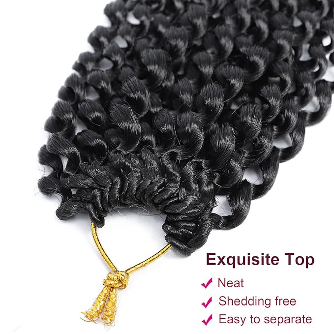 Dansama 2 Packs Passion Twist Hair Water Wave Braiding Hair for Butterfly Style Crochet Braids Bohemian Hair Extensions (18inch (Pack of 2), #1B)