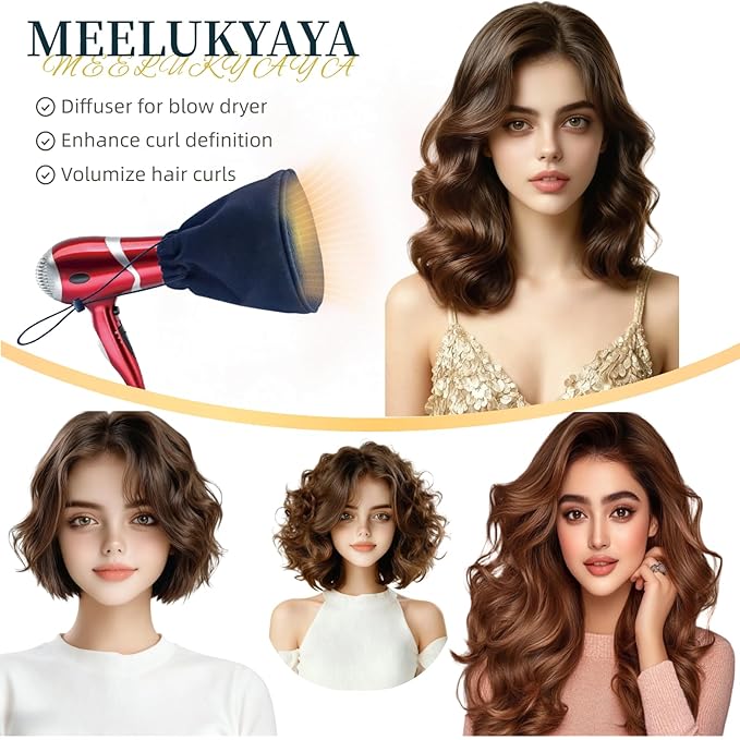 Diffuser Attachment for Hair Dryer,Reduce Hair Damage&Frizz, Blow Dryer with Diffuser Universal For Various Hair Dryer Nozzles, Easy-Use&Strorage,Travel-Friendly