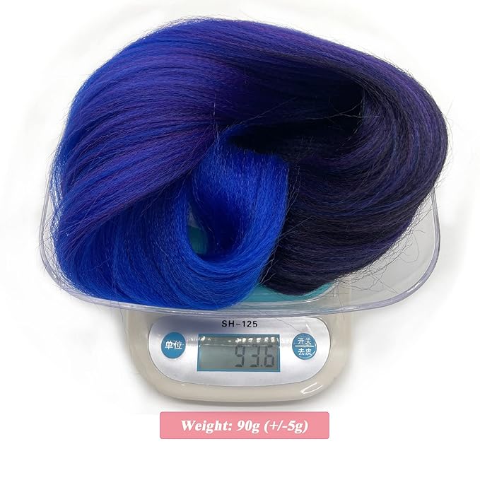 Pre Stretched Braiding Hair Ombre Black Purple Blue Braiding Hair Pre Stretched 26 inch 3 packs Colored Crochet Hair Extensions for Box Braids