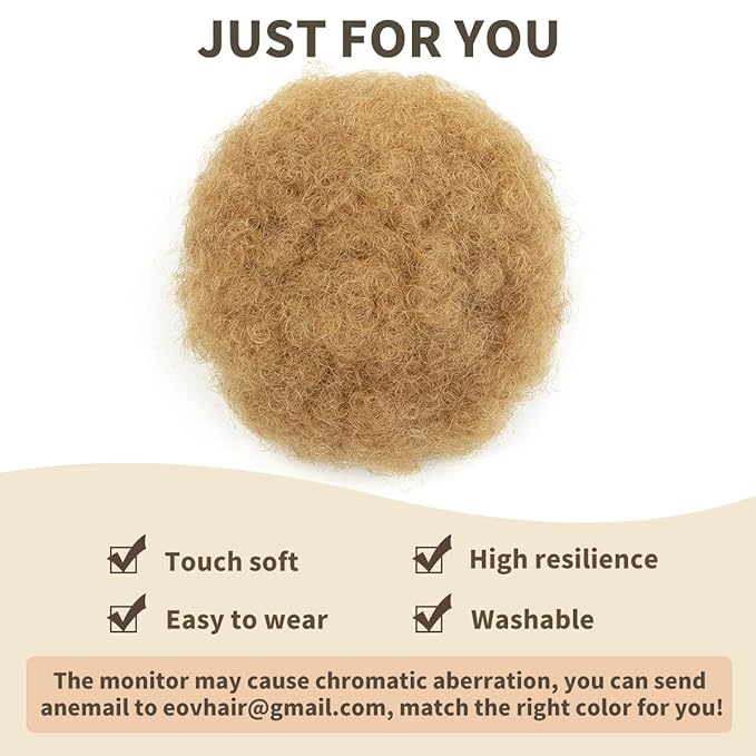 isheeny Small Human Hair Ponytail Extension For Kids 2-5 Years Old,100% Human Hair Bun Small Drawstring Ponytail 27# For Little Girls, Curly Hairpiece Natural, Soft, And Durable For Repeated Use