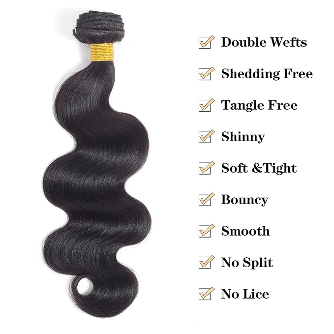 12A Body Wave Bundles Human Hair 30 Inch 100% Real Human Hair 3X Longer Lifespan 100% Unprocessed Brazilian Virgin Hair Body Wave Human Hair Weave Bundles Natural Color 1 Bundle100g/pc