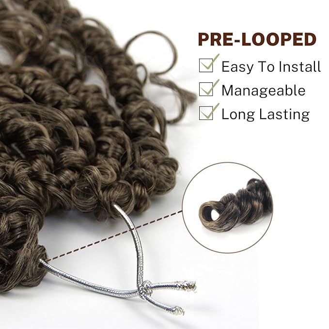 Passion Twist Hair 14 inch Passion Twist Crochet Hair 8 Pack Pre-twisted Passion Twist Braiding Synthetic Hair Extensions Soft Pre Looped Curly Ombre Brown Crochet Hair for Black Women