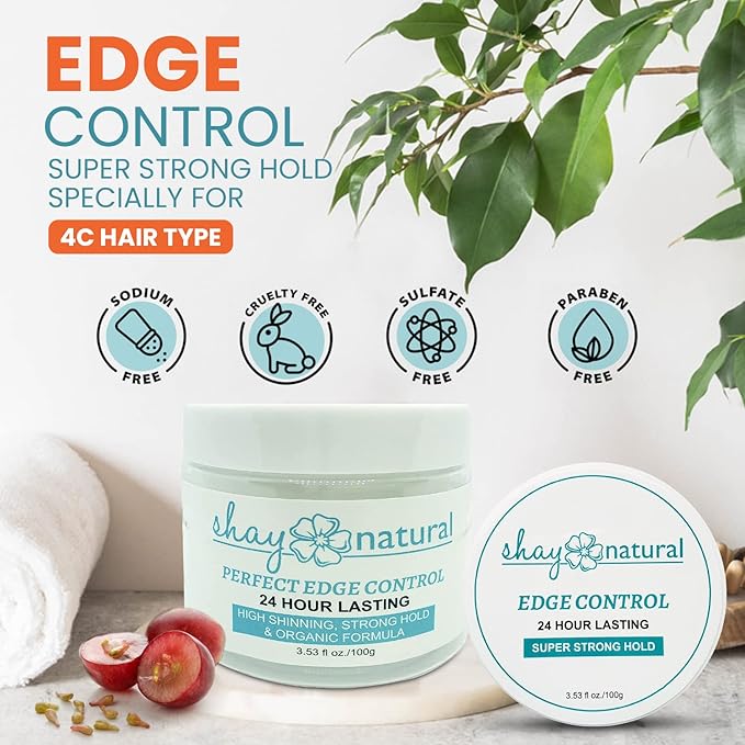 Perfect Edge Control, 24 Hour Hold, Strengthens Hair-Line, Water-Based Hair Gel 3.53fl oz