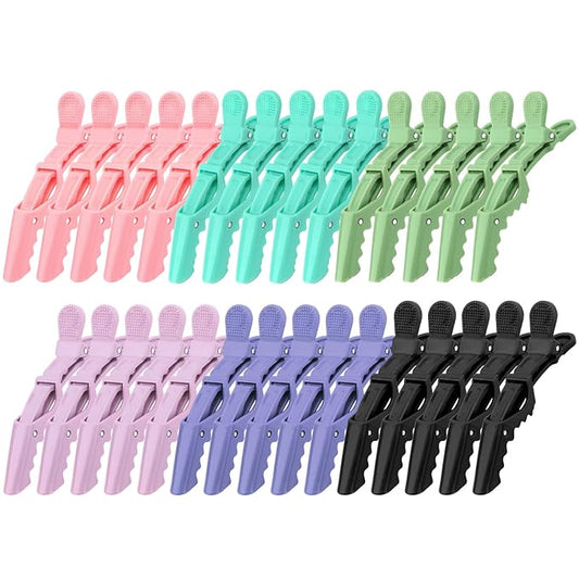30 Pack Alligator Hair Clips for Styling, Sectioning Crocodile hair Clips Professional Barber Accessories for Salon of Thick Curly Volume Hair (Multicolored 1)