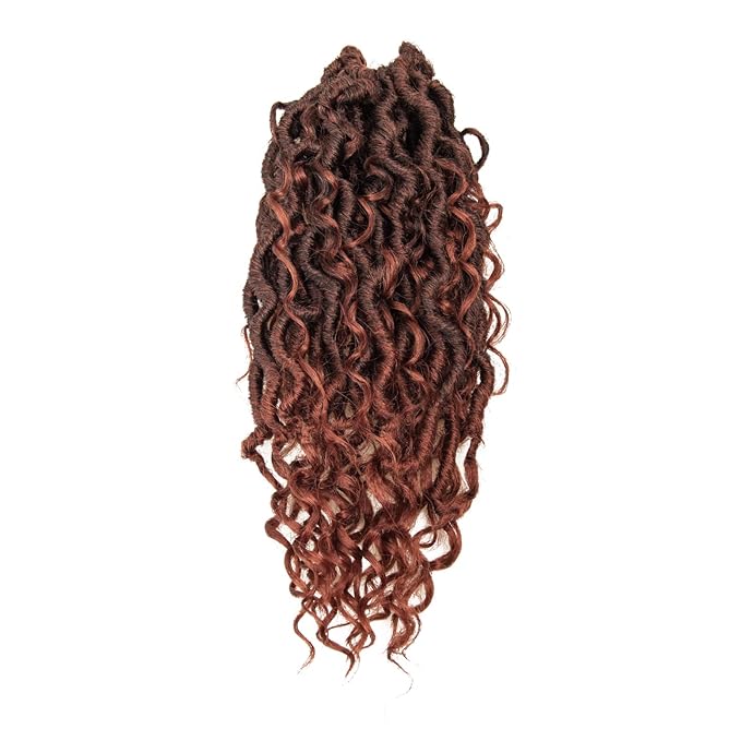Goddess Locs Crochet Hair 12Inch Crochet Locs,Boho Faux Loc Bohemian Crochet Hair for Black Women 4Packs (1B/350, 12inch)
