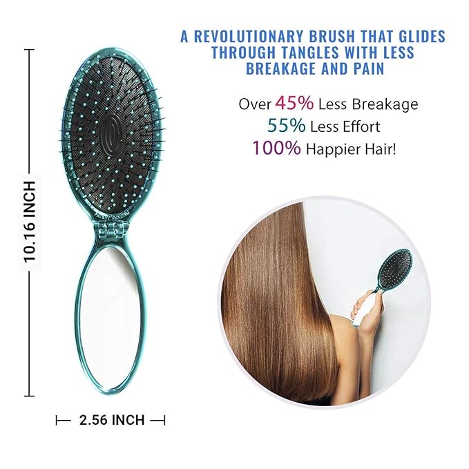 Wet Brush Pop Go Detangler Assortment Exclusive Ultrasoft IntelliFlex Bristles Blue, Teal (Pack of 2)