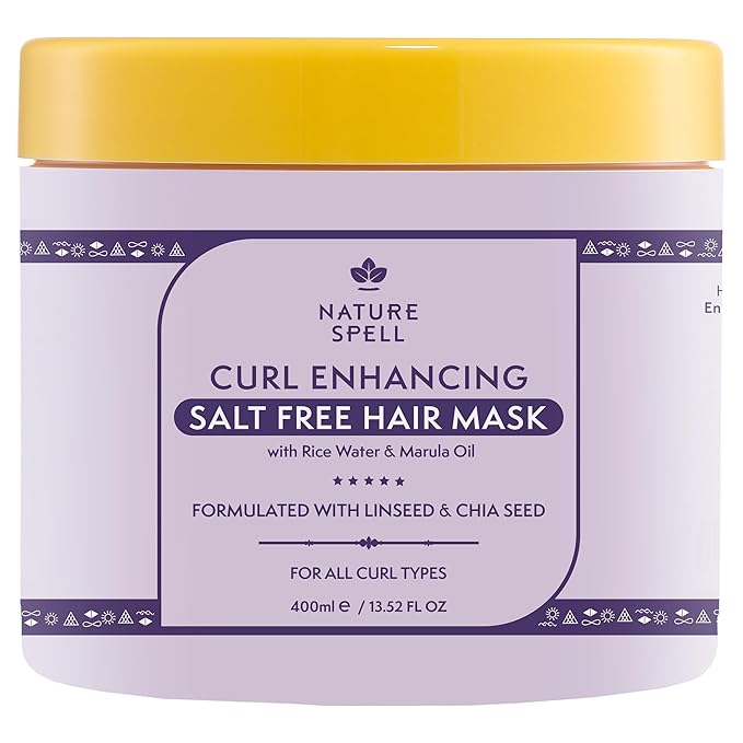 Nature Spell Curl Enhancing Hair Mask, Sulfate & Paraben Free, Deeply Moisturizes & Hydrates Kinks, Coils & Curls, with Coconut Oil & Aloe Vera, Color Safe, For All Curl Types, Vegan, 13.52 fl oz