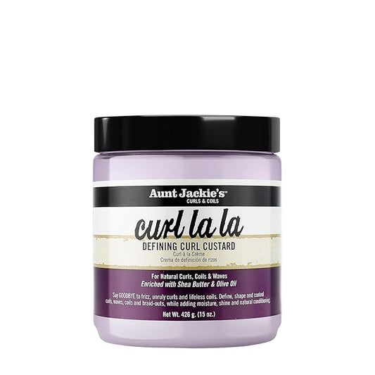 Aunt Jackie's Curl La La, Lightweight Curl Defining Custard, Enriched with Shea Butter & Olive Oil, Basic, 15 Ounce