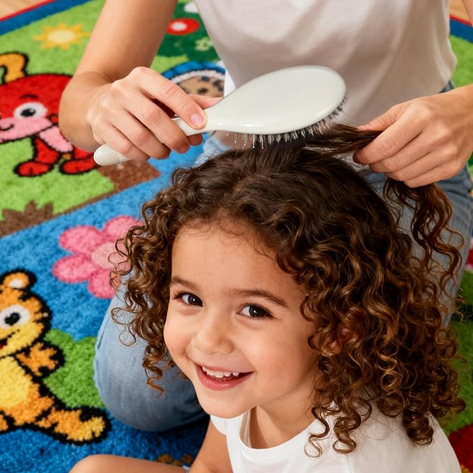 Boar Bristle Hair Brush -boar bristles + nylon pins， Smoothes & Detangles All Hair Types, Hairbrush for Women, Men & Kids, Distributes Oils for Natural Shine & Stimulates Scalp