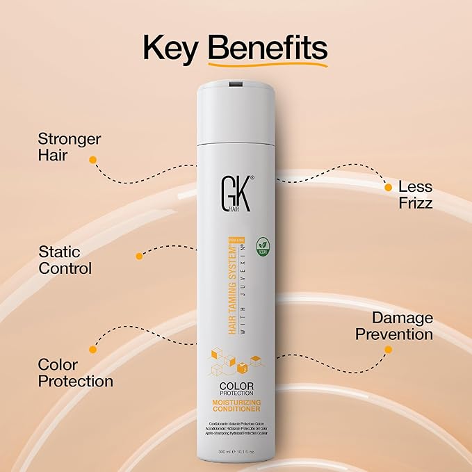 GK HAIR Hydrate Moisturizing Conditioner for Dry Damaged Colored Hair Protection Deep Conditioning with Argan Oil Keratin Frizz Control Smooth Healthy All Hair Sulfate Free Women and Men – 10.1 Ounce