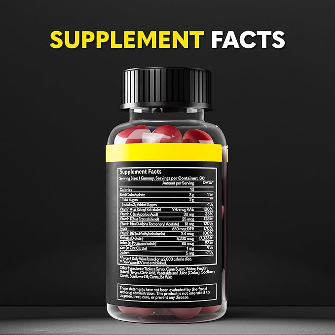 The Beard Club Biotin Beard Growth Vitamin Gummies - Hair Supplement for Men - Vitamins B12, E, & C to Support a Thicker Fuller Looking Facial Hair - Strawberry Gummy