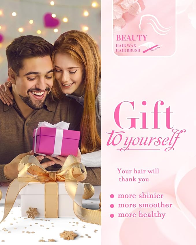 Hair Wax Stick Slick Back Hair Brush Set – Frizz Control for Women, Kids & Men, Smooths Flyaways, Defined Edges, Creates Sleek Ponytails & Buns – Styling Accessories & Stocking Stuffers for Teen Girls