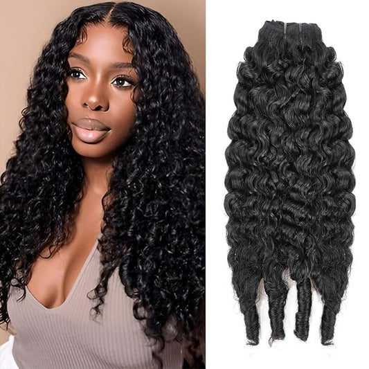 Burmese Curly Clip In Hair Extensions Real Human Hair 8pcs 120g/Set Spirally Curly Classic Clips Ins Full Head For Black Women 16 Inch Natural Black