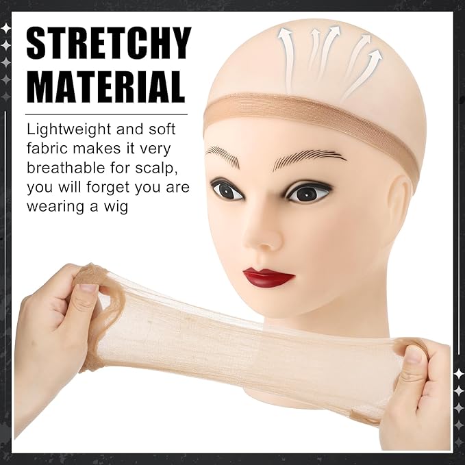 3Pcs Wig Brushes for Synthetic Hair with 4Pcs Wig Cap and Wide Tooth Hair Comb No More Hair Pulling