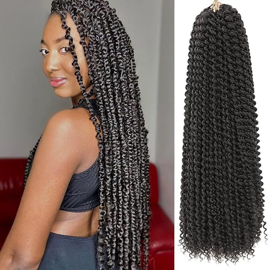 Alrence Passion Twist Hair 30 Inch 8 Packs Water Wave Crochet Hair Curly Braiding Hair For Butterfly Locs Long Bohe Crochet Braids (30 Inch (Pack of 8), 2#)