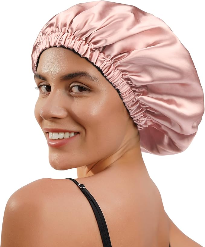YANIBEST Silk Bonnet Satin Bonnet for Sleeping Women Men, Adjustable Double Layer Hair Bonnet for Curly Braids Reduce Frizz