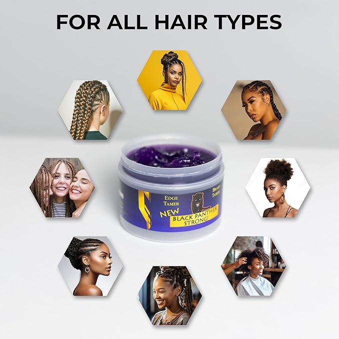 Edge Control Flexible Strong Hold For Natural and Relaxed Hair, Excellent Braiding Gel - Natural Instant 4C Edge Control.