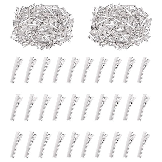 Swpeet 200Pcs 1.26inch - 3.2cm Alligator Hair Clips Kit, Perfect for Metal Duck Bill Hair Clips Flat Top Single Prong Hairpins for Hair Styling DIY Accessories (1.26 Inch)