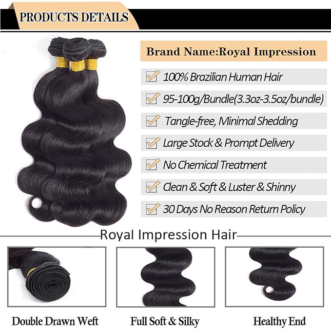 12A Body Wave Bundles Human Hair 24" 24" 24" 300g 100% Unprocessed Brazilian Virgin Hair Body Wave 3 Bundles Human Hair Weave Bundles Natural Color
