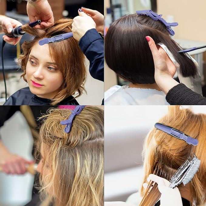 Ondder 14 Pcs Purple Alligator Hair Clips for Styling, Sectioning, Coloring, Cutting, Hair Salon Pro Clips for Women Men Girls Teens