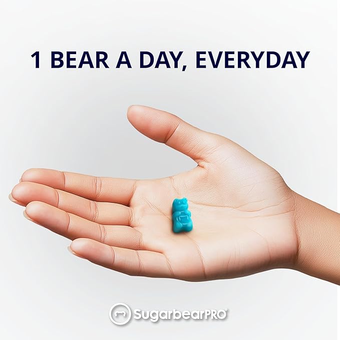 Sugarbear Gentle Detangling Bamboo Hair Brush + Vegan Hair Vitamin Gummies 3 Month Supply, Extra Strength Biotin 6000mcg for Supporting Healthy Straight, Wavy, Curly & Kinky Hair