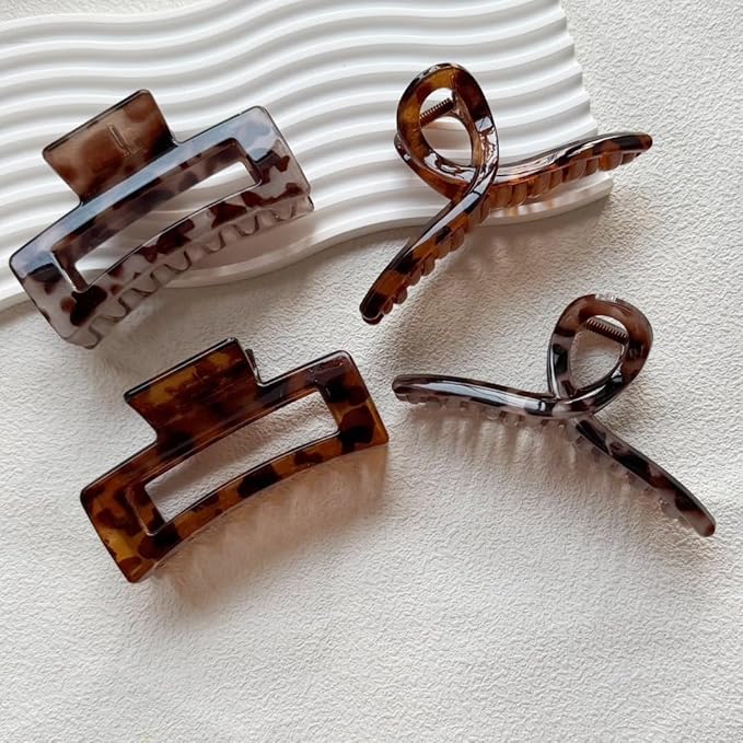 6 Pieces Hair Claw Clips for Women, Tortoise Shell Hair Claw Clip Strong Hold Non-slip Jaw Clips for Women
