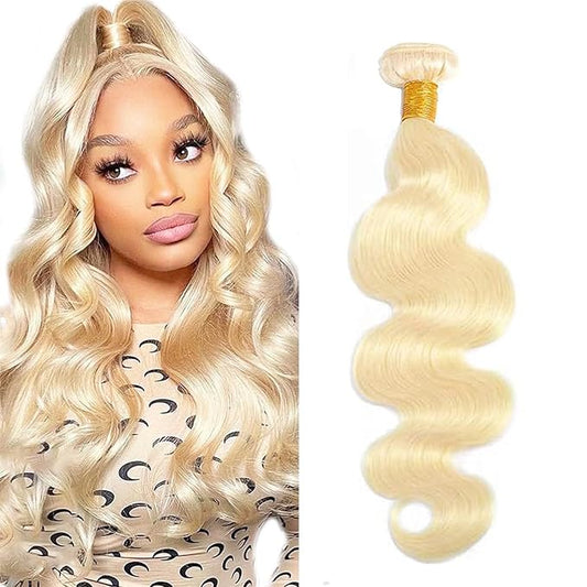 613 Blonde Bundles Human Hair 16 Inch Full And Thick Single Bundle 12A Grade Blonde Body Wave Human Hair Bundles 100% Unprocessed Brazilian Virgin Hair Weft One Bundle 100g/pc