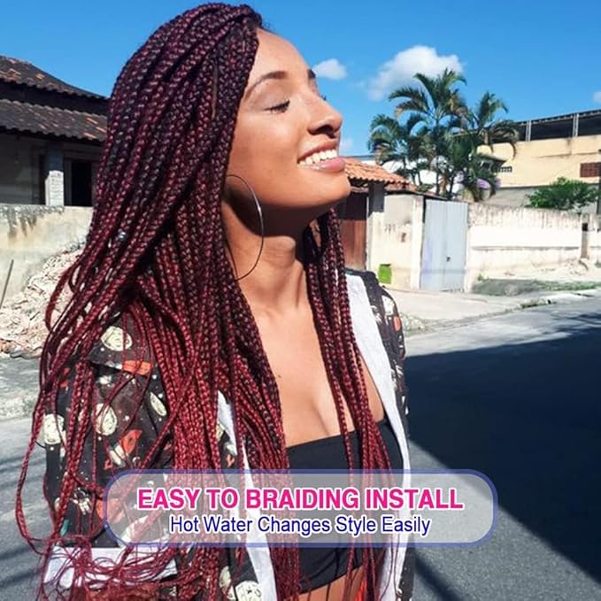 8 Pack 16" 55G/Pack Pre Stretched Braiding Hair Extensions 1Bbug