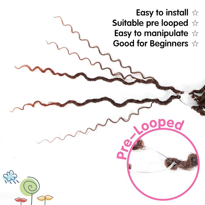 Fulcrum Goddess Locs Crochet Hair 14 Inch, 8 Packs New Faux Locs Crochet Hair for Black Women, Crochet locs with Curly Ends (14Inch (Pack of 8), T350#)