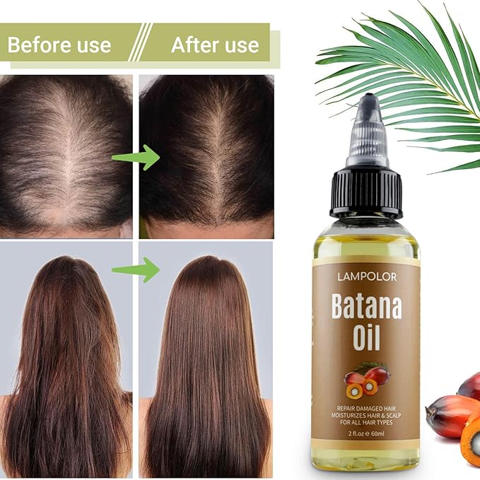 RAW Batana Oil for Hair Growth, Dr Sebi Organic Unrefined Batana Oil from Honduran, 100% Pure & Natural Hair Growth for Thicker & Stronger Hair - 4 FL OZ