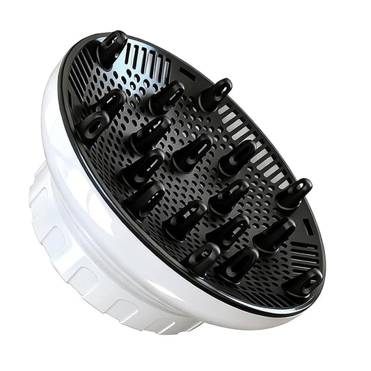 Universal Hair Diffuser for 1.4"-3.1" Blow Dryers, Diffuser Hair Dryer Attachment, Professional Hair Diffuser for Curly Wavy Long Thick Hair, Reduces Frizz & Defines Curls, Home/Travel Use, White