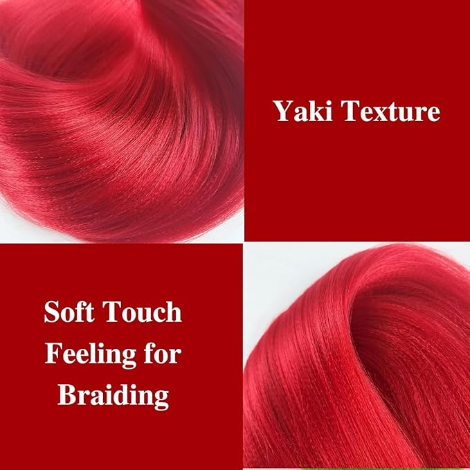 Braiding Hair Extensions Pre stretched Boho Curly Deep Wave Crochet Braids Red | Prestretched | Kids | Ez Braid | Short Boho Braids | Hypoallergenic | Knotless | Itch Free |