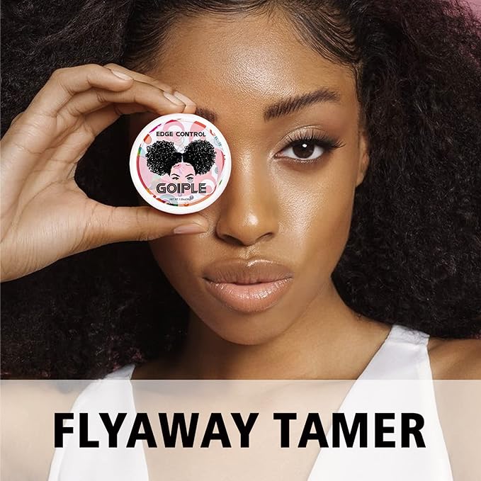 Goiple Edge Control Wax for Women Strong Hold Non-greasy Edge Smoother Pineapple Scent (4oz+0.7oz+Edge Brushes*2+ Edge Scarf)