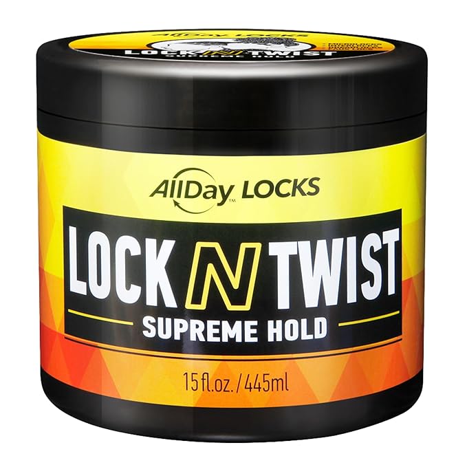 AllDay Locks Lock N Twist (15 oz) | Supreme Hold, No Frizz or Flaking | Hydrating, Nourishing Locking Gel | Grape & Avocado-Infused | Lock & Twist Braids, Locks, Twists, Cornrows | 15 oz