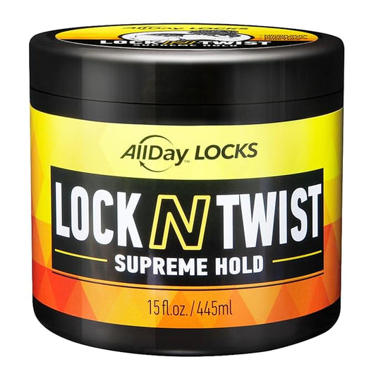 AllDay Locks Lock N Twist (15 oz) | Supreme Hold, No Frizz or Flaking | Hydrating, Nourishing Locking Gel | Grape & Avocado-Infused | Lock & Twist Braids, Locks, Twists, Cornrows | 15 oz