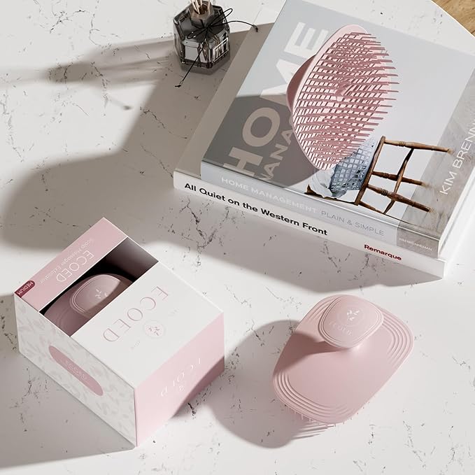 2 PC Scalp Massager Shampoo Brush, Scalp Scrubber & Exfoliator for Dandruff Removal, Wet & Dry and Detangler for Men and Women, Suitable for Short Medium Hair (Pink)