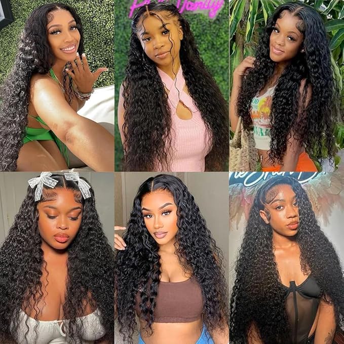 Curly Bundles Human Hair Water Wave 1 Bundle Human Hair 26 Inch 12A Grade 100% Unprocessed Virgin Remy Hair Weave Extension #1B Color