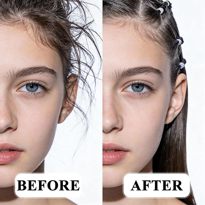 Hair Wax Stick & Styling Accessories - Smooths Flyaways for Kids & Women, 1000 Elastic Hair Ties, 1 Slick Back Hair Brush, 2 Hair Loop Styling Tools - Creates Ponytails & Braids for Teen Girls Gifts