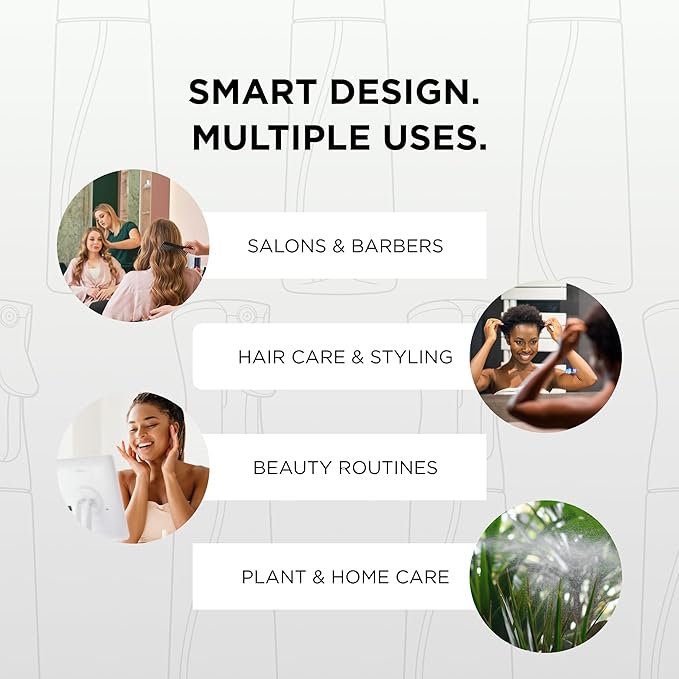 Style Factor Edge Booster Mist Spray Bottle for Hair (10.1oz/300ml) - Continuous Ultra Fine Mist Sprayer – For Hairstyling, Salons, Cleaning, Plants, Essential Oil & More - Black