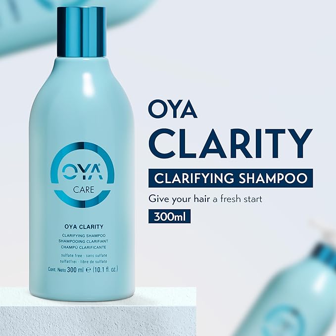 OYA CLARITY Clarifying Shampoo - Sulfate Free Deep Cleanser for Oily Hair & Scalp - Gentle Anti-Residue Shampoo with Amino Acids, Sea Kelp & Green Tea Essentials for Curly, Color Treated Hair - 300ml