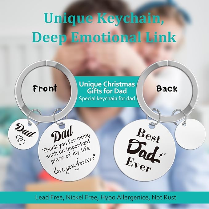 Gifts for Dad, Beard Kit & Keychain - Practical & Thoughtful Combo, Birthday/Christmas Gifts for Dad/Stepdad/Father/Daddy, Men's Self-care Set & Constant Keepsake, Dad Gifts from Kids Son Daughter