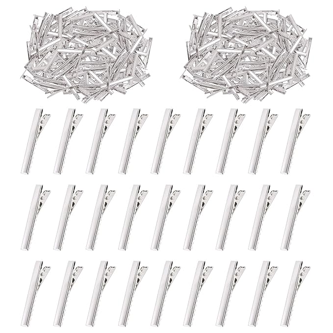 Swpeet 200Pcs 1.8inch - 4.6cm Alligator Hair Clips Kit, Perfect for Metal Duck Bill Hair Clips Flat Top Single Prong Hairpins for Hair Styling DIY Accessories