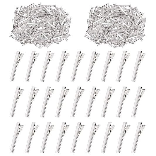 Swpeet 200Pcs 1.8inch - 4.6cm Alligator Hair Clips Kit, Perfect for Metal Duck Bill Hair Clips Flat Top Single Prong Hairpins for Hair Styling DIY Accessories