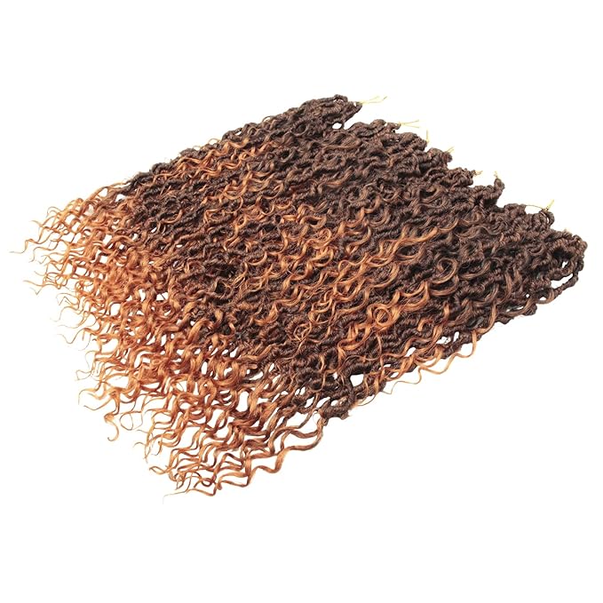 8Packs Goddess Locs Crochet Hair 18Inch Boho Faux Locs,Crochet Loc With Curly Ends River Hippie Bohemian Loc Crochet Hair for Black Women(1B/Orange, 18inch(Pack of 8))