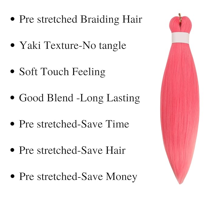 Pink Braiding Hair Pre stretched Boho Hair for Braiding Hair Extensions Kids Short Micro Curl Boho Braids Curly Crochet Bohemian Braids Water Deep Wave Non Toxic Ez Braid Knotless