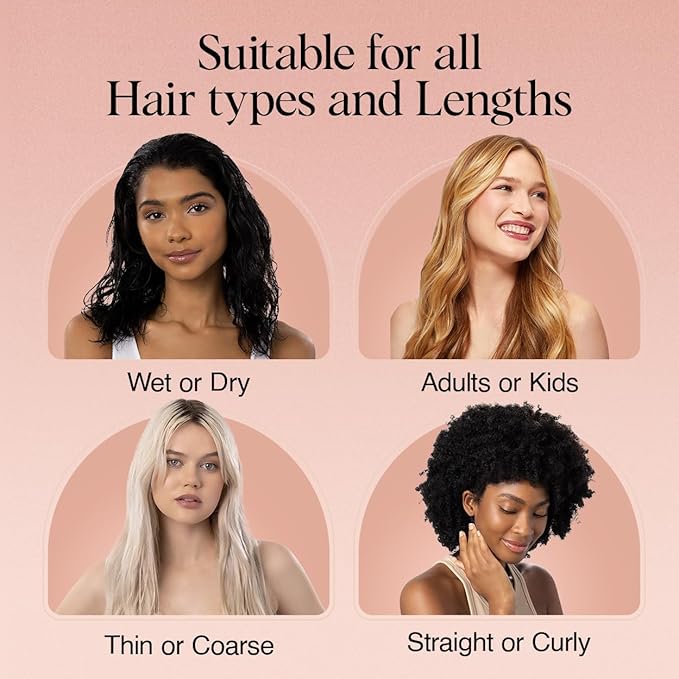 Kitsch Detangler Brush – Gentle Curly Hair Brush with Flexible Bristles for All Hair Types - Wet or Dry | Detangling Hair Brushes for Women & Men, Adults & Kids - Terracotta